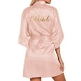 thumbnail image 1 of Hauaitttt Women's Wedding Party Robe Letters Kimono Satin Pyjamas Bridesmaid Bathrobe Womens Robes with Hoodie Dog Robe for Women Long Womens Robe plus Size Big Comfy Robe Women plus Comfy Robes for, 1 of 8