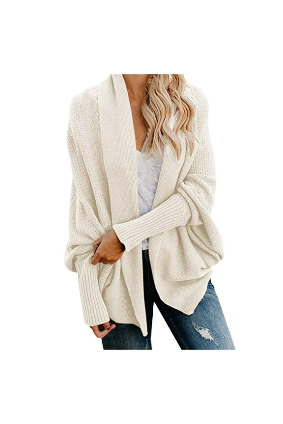 Women's Winter Bat Sleeved Large Size Knit Cardigan Sweater Coat Clothes for Women Cardigan 3x Womens Winter Coats Long Cardigan Sweaters with Hood for Women Womens Wool Jacket Wool Duster