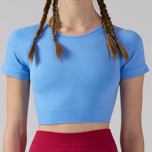 Hauaitttt Women's Workout T Shirt Breathable Round Neck Fitness Tee with Polka Dot Cutout Design for Yoga Running and Gym Tan Raglan Shirt Women Womens Tee Tops Striped Long Sleeved Shirt Women Swim