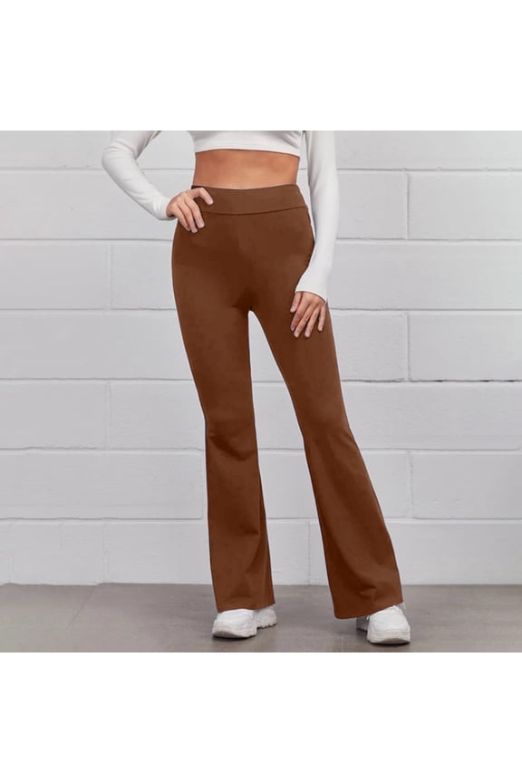 Womens Casual Summer Solid Elastic High Waist Slim Pants Yoga Sports Horn Casual Pants Running Sports Pants Womens Plaid Pants Casual Dress Pants for Women Tall Womens Flax Pants 90s Pants