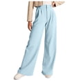 thumbnail image 1 of Hauaitttt Womens Casual Wide Leg Dress Pants High Waist Tailored Button Down Trousers with Pockets Windbreaker Pants Women Business Casual for Women Pants Womens Pants Straight Leg Women Line Pants, 1 of 6