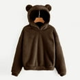 thumbnail image 1 of Hauaitttt Womens Hoodies Cute Bear Ears Hooded Sweatshirts Coat Warm Pullover Tops Casual Loose Fall Outwear Womens Zip up Tunic Sweatshirt Long Sweatshirts for Women Casual Pullover Women Hooded, 1 of 5