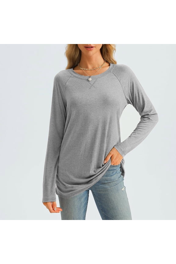 Womens Long Sleeve Shirts Fall Tops Casual Loose Fit Dressy Fashion Basic Outfits Clothes 2024 Climate Right Women Womens Thermal Pajamas Tops Mens Thermals Top and Bottom Set Big and Tall