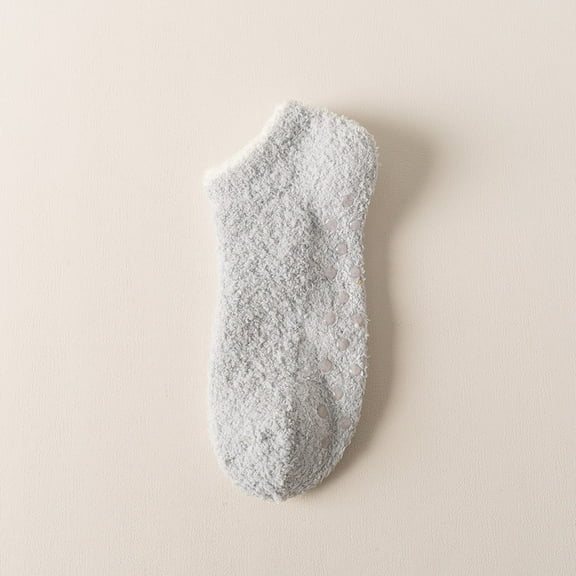 Hauaitttt Womens Shallow Mouth Half Velvet Fall Winter Thick Women Socks Silicone Non Floor Socks Warm Socks for Women Thick Womens Socks Mens No Show Socks Men Socks Low Cut Mens Short Socks Cute