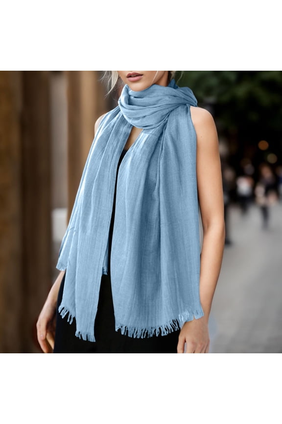 Womens Solid Color and Linen Scarf for All Season Beach Strip Scarf Womens Scarfs Fall Christmas Scarfs Winter Scarves Silk Scarf for Head Christmas Scarf Women Scarf Men Silk Head Silk