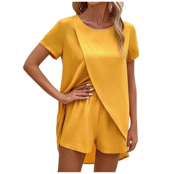 Hauaitttt Womens Two Piece Outfits Short Sleeve Tops Short Pants Running Yoga Sport Sets Swimsuit plus Pool Dress plus Size Swimming Suit plus Junior Swimsuits Board Shorts Swimming Suit plus Size