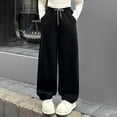thumbnail image 1 of Hauaitttt Womens Wide Leg Sweatpants High Waisted Baggy Pants Fashion Teen Girl Drawstring Athletic Joggers Petite Sweatpants for Women Stretch Pants for Women Work Casual plus Size Women's Pants, 1 of 7