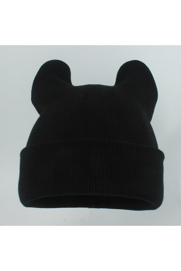 Woolen Hat Women's Knitted Woolen Hat Cute Cat Ears Winter Warm Knitted Big Ears Crochet Skiing Cycling Outdoor Earmuffs Cold Weather Hats Hat to Cover Ears Aka Winter Hat Mens Hat And