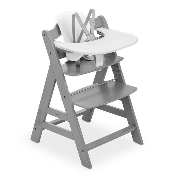 hauck Alpha+ Adjustable Wooden High Chair Set, Gray