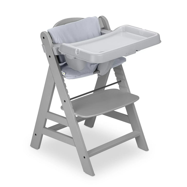 Hauck Alpha+ Wooden High Chair with Tray and Safety Bar, Grey - Main Image
