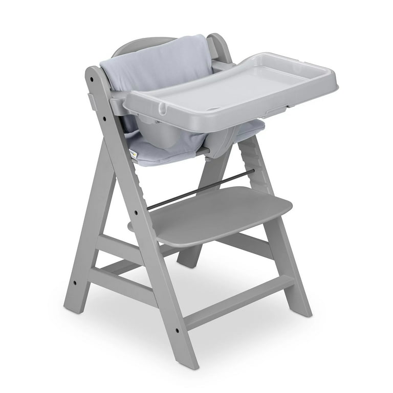 Hauck Alpha Wooden High Chair with Tray and Safety Bar Grey Walmart