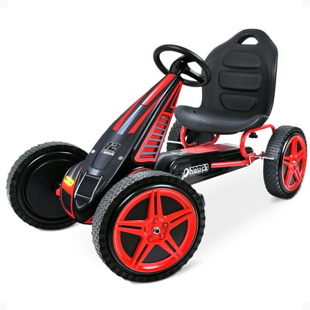 hauck Hurricane Racing Go Kart w/Low Profile Rubber Tires & Handbrake, Red
