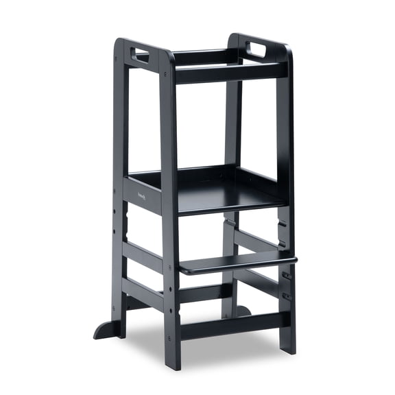 hauck Learn N Explore Montessori Toddler Tower, Wooden Kitchen Stool for Kids, Black