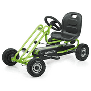hauck Kids Pedal Go Kart, 4 Wheel Bike Cart, Ages 4-8, Lightning Ride, Race Green - Outdoor Bicycle Karts with Plastic Wheels for Boys and Girls