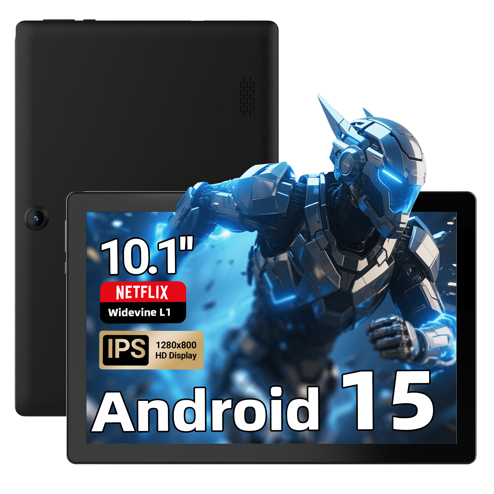 10.1 Inch Tablet Android 15,10.1" IPS HD Display,6000mAh Battery,6GB RAM+32GB+256GB Expandable Storage,Dual Camera,WiFi,BT 5.0