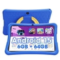 thumbnail interactive-video image 1 of 10.1 inch Android 15 Kids Tablets 2025,6GB RAM + 64GB ROM,Parent Control Kids Education Children Tablet with WiFi,Kid-Proof Case,Blue, 1 of 13