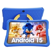 10.1 inch Android 15 Kids Tablets 2025,6GB RAM + 64GB ROM,Parent Control Kids Education Children Tablet with WiFi,Kid-Proof Case,Blue