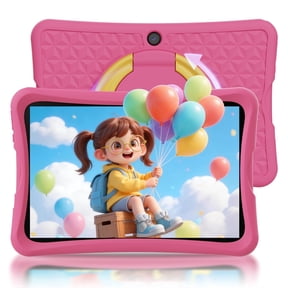 10.1" Android 15 Kids Tablet, Google Kids Space,Parent Control,6GB+64GB & Dual Camera Tablet for Kid, 6000mAh Child Education Tablet with WiFi(Pink)