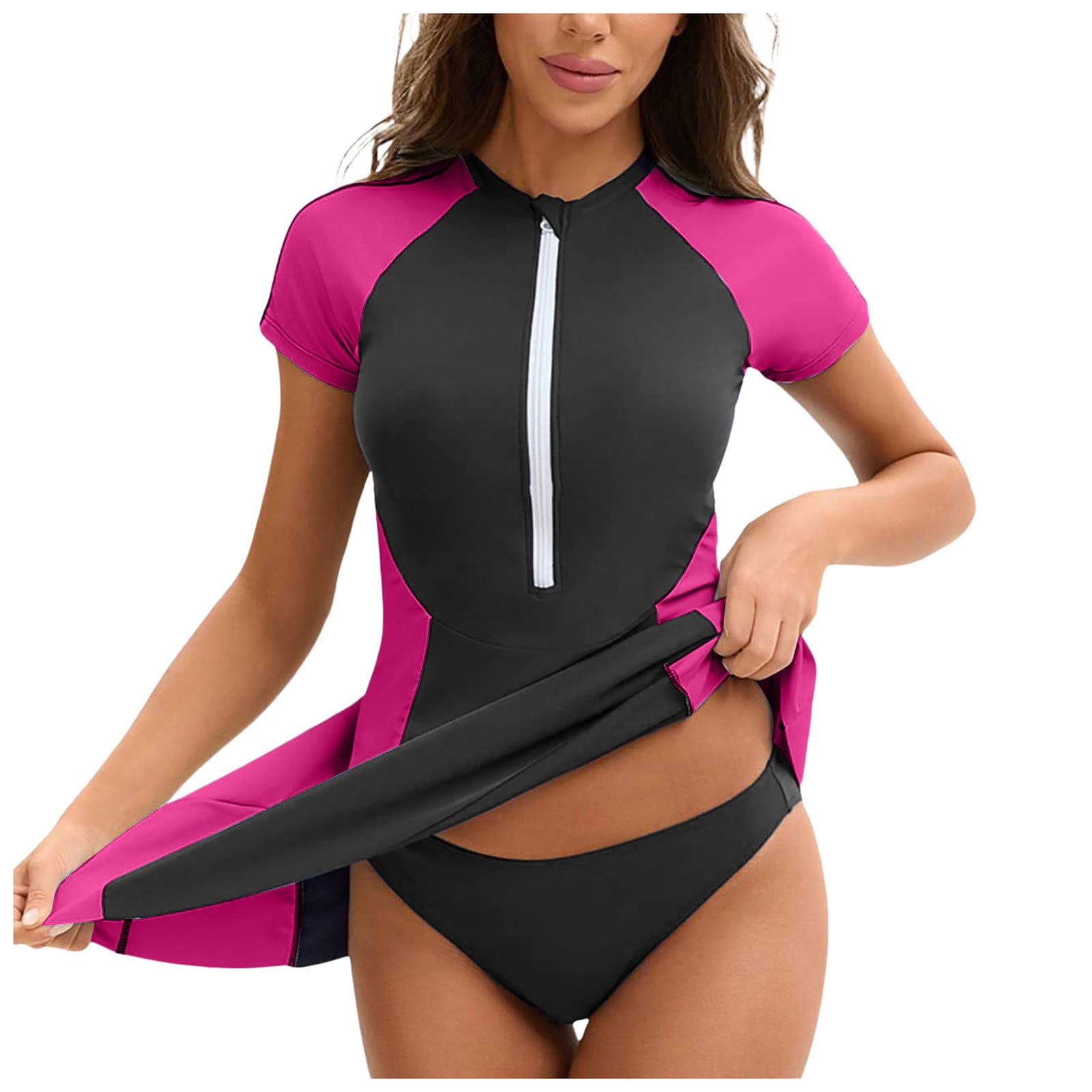 FYMNSI Piece Rash Guard For Women Short Sleeve Swimsuits Swim Dress