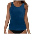 thumbnail image 1 of Hauetro Womens Tankini Top Only Tummy Control Bathing Suits Top Modest Swim Tank Tops（Blue,S）, 1 of 9