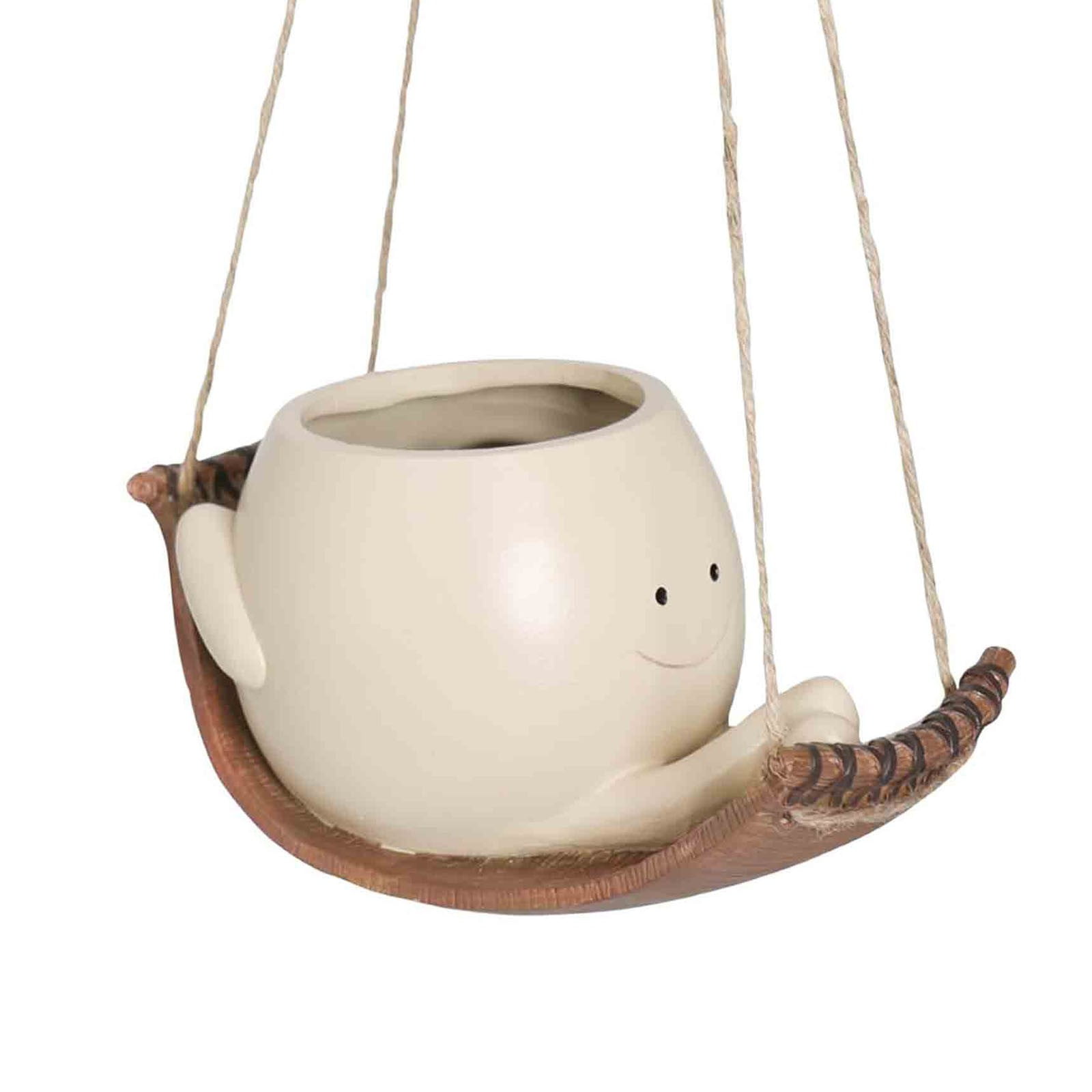 HauiWeiLyai Swing Face Hanging Planters Pot for Indoor Outdoor Plants ...