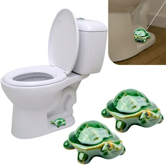 HauiWeiLyai Toilet Bolt Caps, Decorative Toilet Bolt Covers, Forg Fish Toilet Toilet Bolt Caps Cute Bathroom Decor, Fun Ceramic Gadgets for The Toilet Easy installation Toilet Replacement Parts