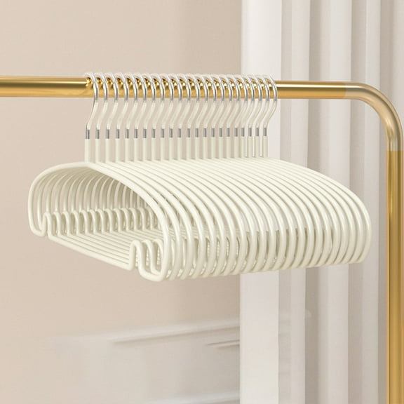 Hauiodp 10 Pack Non Slip PVC Coating Metal Clothes Hangers, Suit Jacket T Shirt Hangers, Space Saving Clothes Hanger, Suitable for Sweaters, Suits, Shirts, Skirt, Jackets