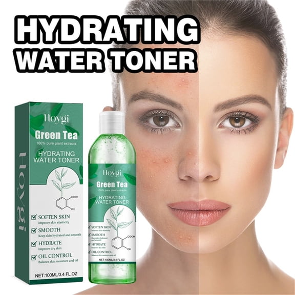 Hauiodp 100ml Green Tea Toner Facial Moisturizing Toner Natural Moisturizing Rejuvenating Moisturizing Green Tea Extract Facial Smoothing Toner