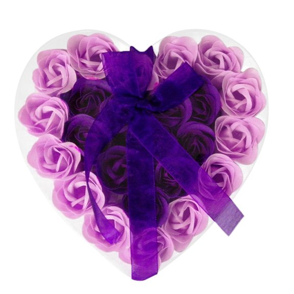 Hauiodp 24Pcs Heart Scented Bath Body Rose Flower Soap Wedding Decoration Gift PP