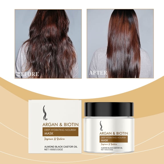 Hauiodp Argan And Biotin Deep Hydrating Nourish Mask Black Castor Oil Moisturizing Face Mask Nourishes And Repairs 100g