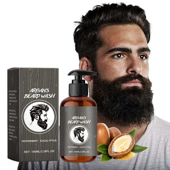 Hauiodp Beard Wash for Full Beards -Beard Cleaning Shampoo Softens Beard Deeps Clean Men's Shave Gentle Shave Beard Cleaning Shampoo Softens Beard Deeps 100ml