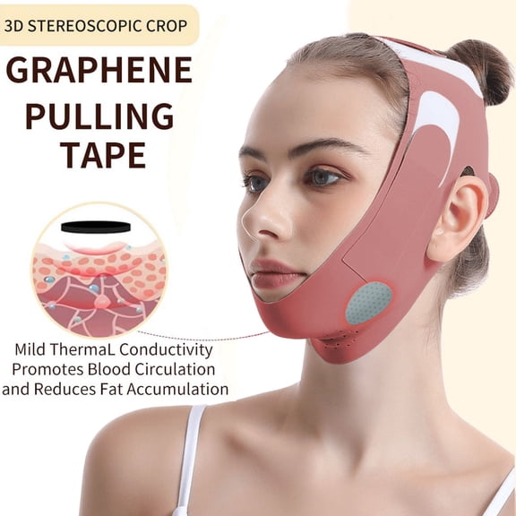 Hauiodp Breathable Non-mark Belt Compact Lifting Artifact Face Carving Face Mask Beauty Instrument Chin Thin Face Mask Face Bandage