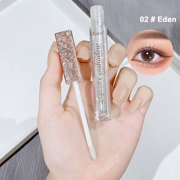 Hauiodp Bright Crystal Fine Glitter Powder Liquid Eye Shadow Color Performance Sequins Pearl Light Brightening Sleeping Silkworm Eye Shadow Liquid 4ml