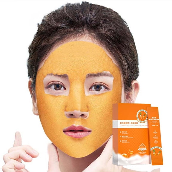 Hauiodp Carrot Foam Smear Mask Cleansing Shrink Pores Moisturizing Hydrating Jelly Film 48ml