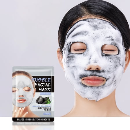 Hauiodp Charcoal Foam Mask Hydrating Moisturizing Deep Cleansing Moisturizing Tending Fine Lines Smoothing Sleep Tearing Facial Mask 25ml