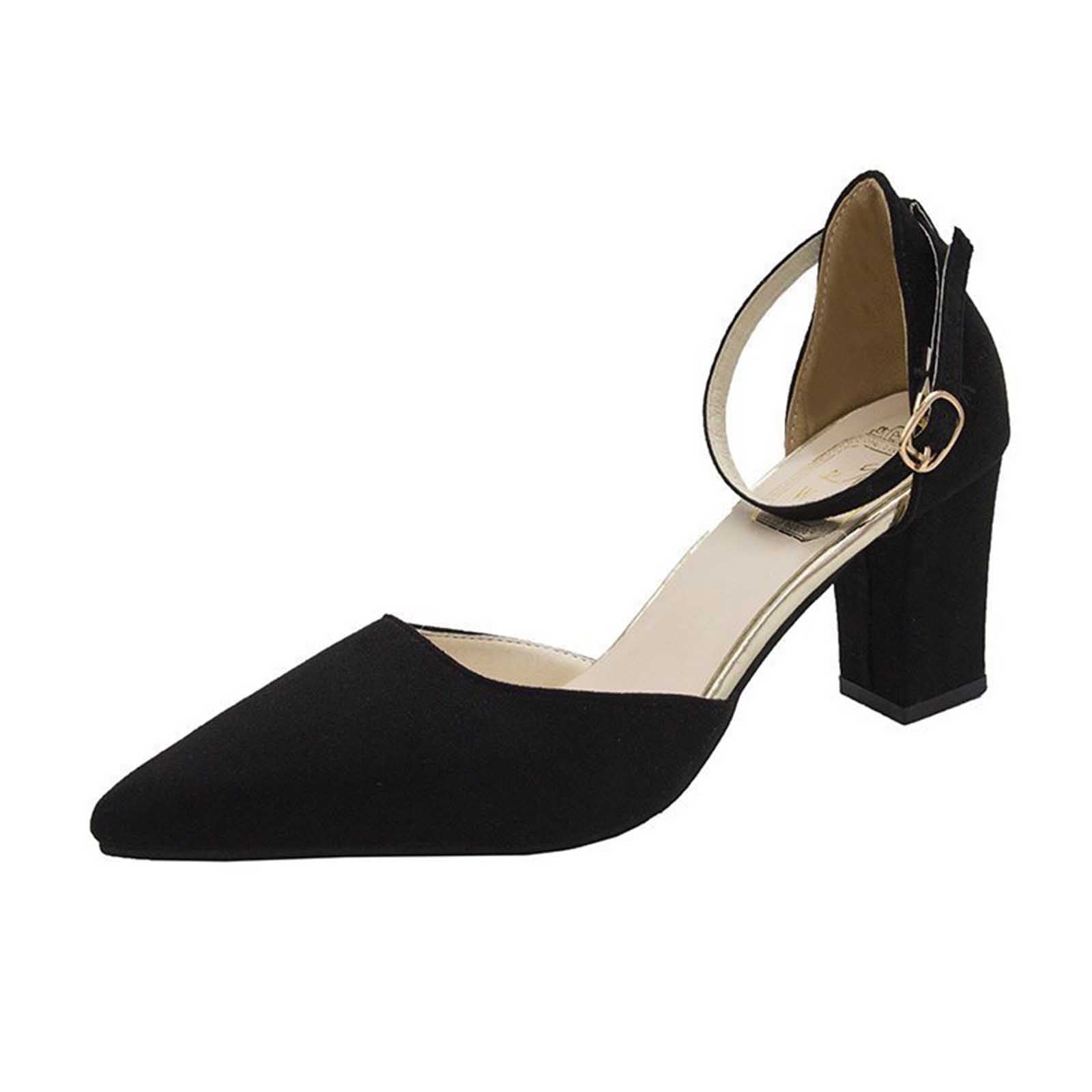 Hauiodp Closed Toe Heels for Women, Pointed Toe High Heels Pump Shoes ...