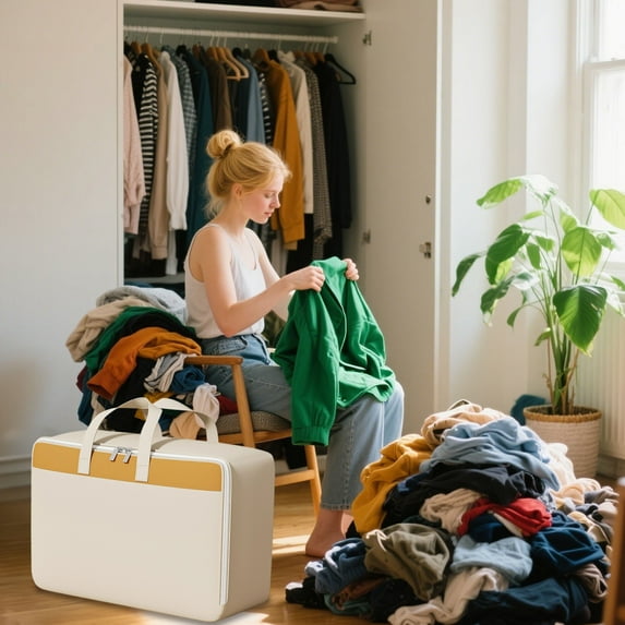 Hauiodp Closet Organizers and Storage, Storage Bags, Closet Organizers and Storage with 2 Handles, Extra Large Storage Bags for Blankets, King Comforters, Bedding, Clothes, Pillows, Sheets