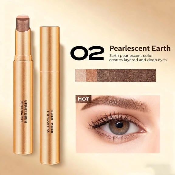 Hauiodp Color Eye Stick Lazy Person Pearl Light Fine Flicker Gradual Change Appearance High Light Does Not Faint Sleeping Silkworm Eye 3.5g