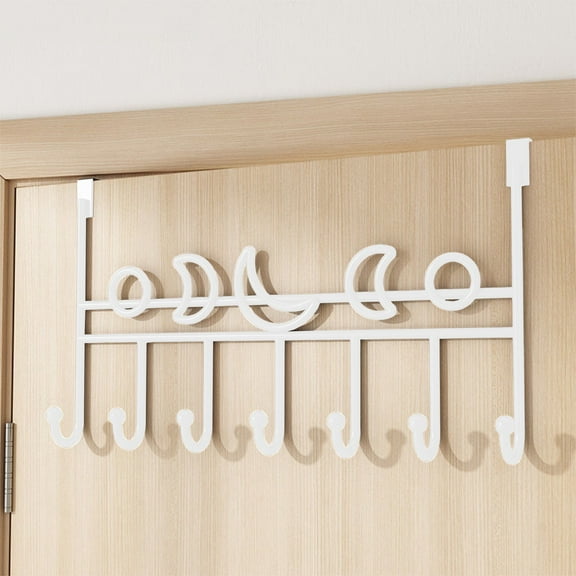 Hauiodp Over The Door Hook, Towel Rack & Coat Rack Hanger, Heavy-Duty 7 Hooks Organizer Rack, Multiple Uses Over Door Coat Rack Apply to Clothes, Bags, Bathroom, Bedroom, Kitchen