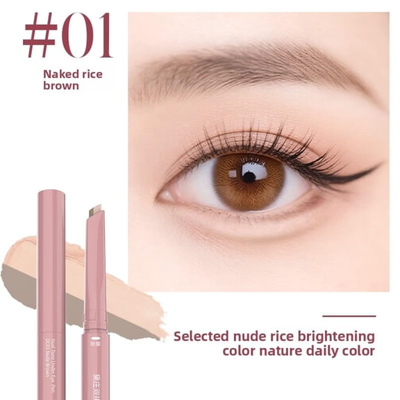 Hauiodp Double Head Eyebrow Pencil Waterproof Natural And Highlighter Eye Makeup Tool