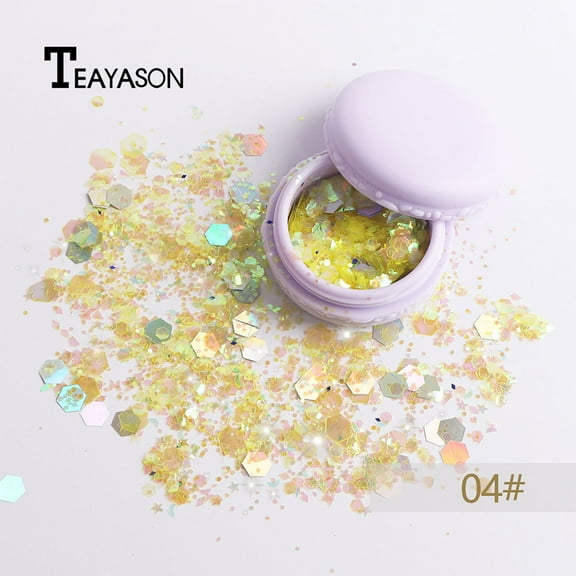 Hauiodp European And Style Sequins Beauty Music Festival, Party Makeup, Sequins Eye Shadow