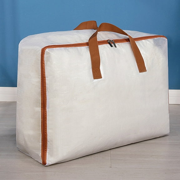 Hauiodp Extra Large Moving Bags, Foldable Blanket Storage Bags, Moving Boxes with Handles & Zippers, Clear Storage Bins with Lids for Clothes, Blankets, Pillow & Bedding Storage