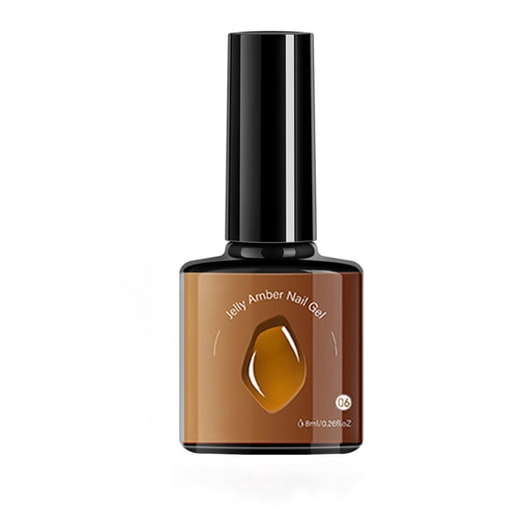 Hauiodp Fall Gel Nail Polish Set – Amber Chic Jelly Gel Polish with Blooming Gel for Marble Effects, 6 Colors Yellow Red Brown Gray Translucent Soak Off UV LED Autumn Nail Art