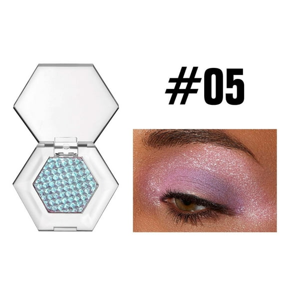 Hauiodp Fine Flash Eye Shadow Hexagon 5 Color Mashed Potatoes Eye Shadow Discoloration Eye Shadow