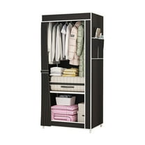 Hauiodp Freestanding Garment Organizer with Sturdy Fabric Cover, Portable Wardrobe Closet Storage Organizer, Portable Small Wardrobe for Hanging Clothes for Dorm, Small House