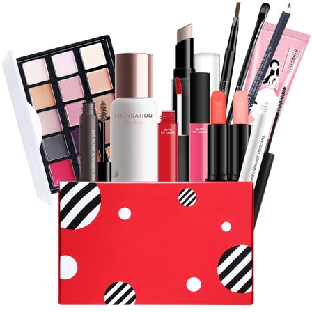 Hauiodp Girls' Basic Cosmetics Set 14-piece Set In A Box