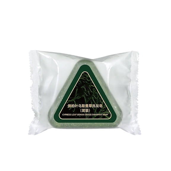 Hauiodp Green Soap Natural Usman Grass Glutinous Rice Water Solid Shampoo Soap Suitable For Men And Women