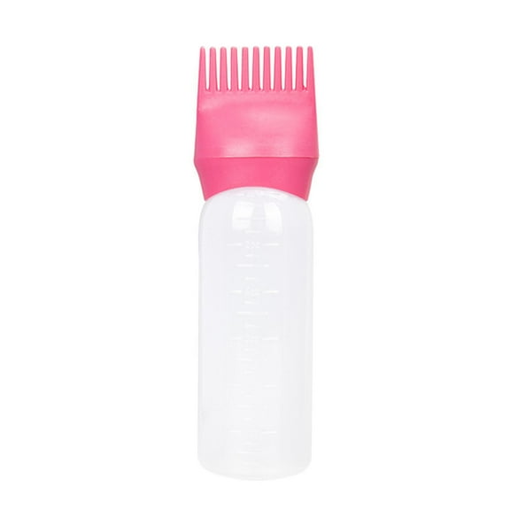 Hauiodp Hair Root Comb Applicator Bottle, 6 Ounce Oil Applicator for Hair Dye, Hair Oiling Applicator Hair Coloring Brush Bottle with Graduated Scale