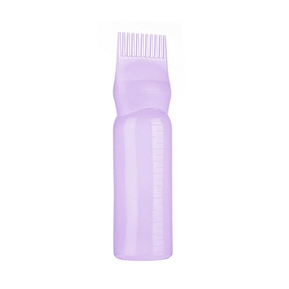 Hauiodp Hair Root Comb Applicator Bottle, 6 Ounce Oil Applicator for Hair Dye, Hair Oiling Applicator Hair Coloring Brush Bottle with Graduated Scale