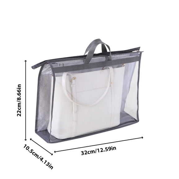 Hauiodp Hanging Dust Cover Bag for Handbags, Dust Bags for Handbags, Clear Handbag Storage Organizer for Closet, Large Transparent Tote Bag with Zipper for Gym Concert Sports Festivals